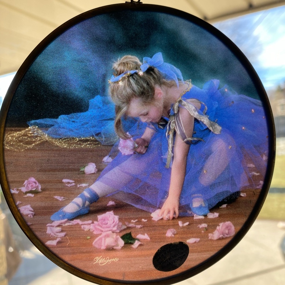 Enesco Corporation Signed Suncatcher Ballerina Dancer With Chain To Hang Vintage